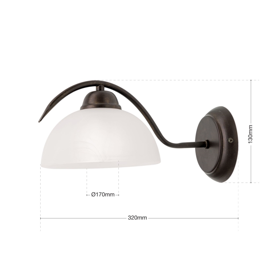 Nástenné svietidlo RULA 1xE27/40W/230V biela/bronz