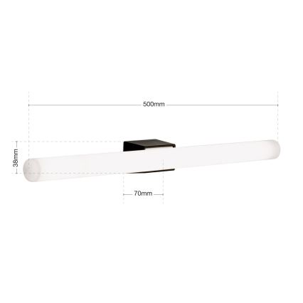 LED Nástenné svietidlo VISAGIST 1xS14d/8W/230V čierna