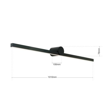 LED Kúpeľňové osvetlenie zrkadla BEAUTY LED/24W/230V 101 cm IP54 čierna