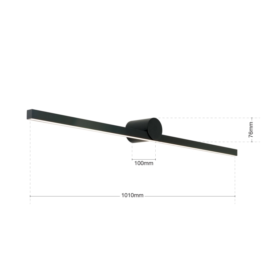 LED Kúpeľňové osvetlenie zrkadla BEAUTY LED/24W/230V 101 cm IP54 čierna