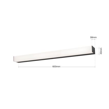 LED Kúpeľňové osvetlenie zrkadla HORIZON LED/12W/230V 3000/4000K 60 cm IP44 čierna