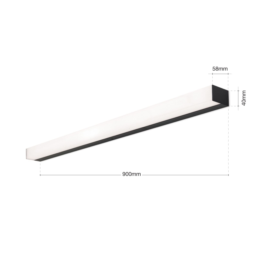 LED Kúpeľňové osvetlenie zrkadla HORIZON LED/18W/230V 3000/4000K 90 cm IP44 čierna
