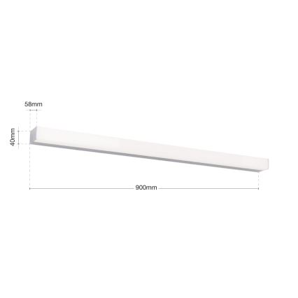 LED Kúpeľňové osvetlenie zrkadla HORIZON LED/18W/230V 3000/4000K 90 cm IP44 strieborná