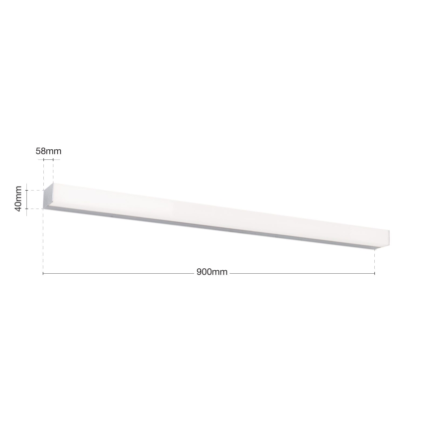 LED Kúpeľňové osvetlenie zrkadla HORIZON LED/18W/230V 3000/4000K 90 cm IP44 strieborná