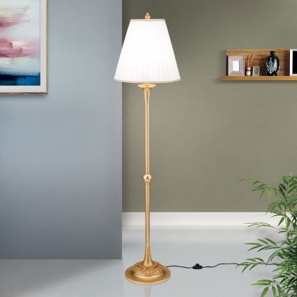 Stojacia lampa FONSA 1xE27/60W/230V biela/zlatá