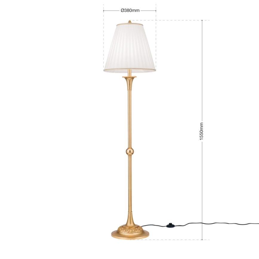 Stojacia lampa FONSA 1xE27/60W/230V biela/zlatá