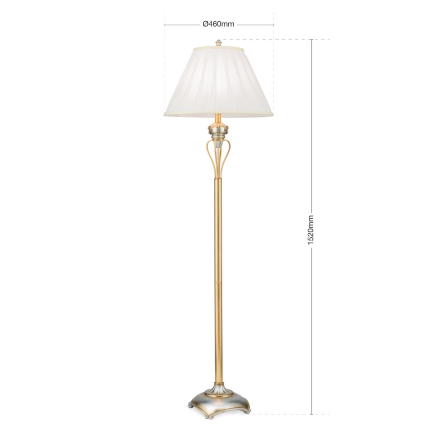 Stojacia lampa TIZIA 1xE27/60W/230V biela/zlatá/patina