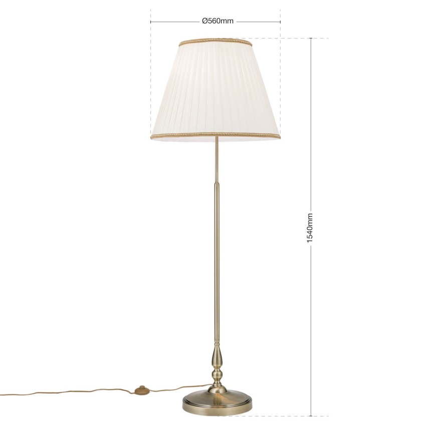 Stojacia lampa TONIA 2xE27/60W/230V 154 cm biela/bronz