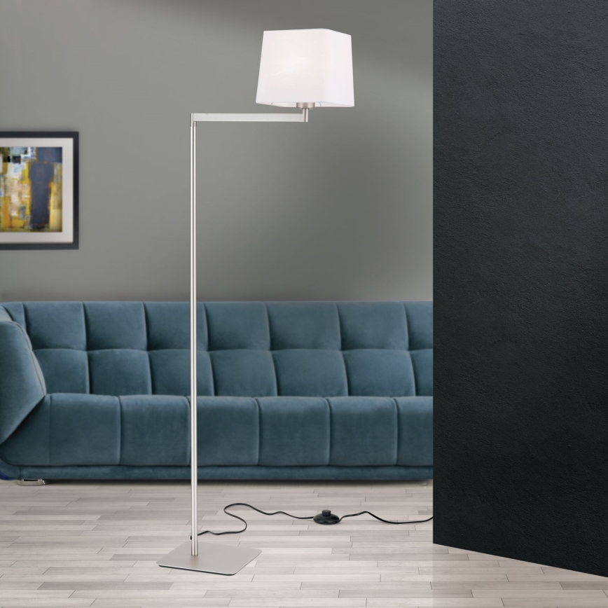 Stojacia lampa CARLTON 1xE27/40W/230V biela/matný chróm