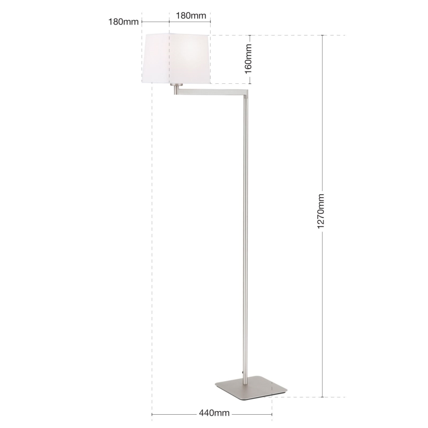 Stojacia lampa CARLTON 1xE27/40W/230V biela/matný chróm