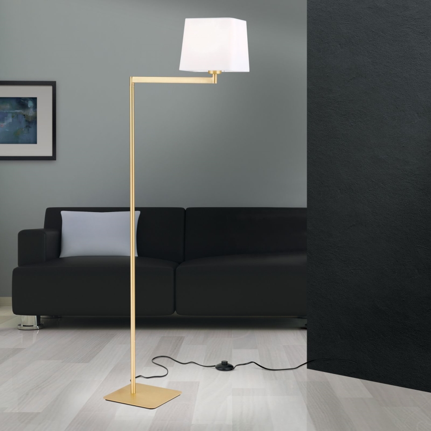 Stojacia lampa CARLTON 1xE27/40W/230V biela/zlatá