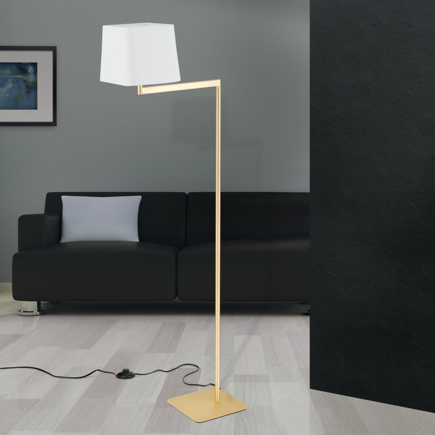 Stojacia lampa CARLTON 1xE27/40W/230V biela/zlatá