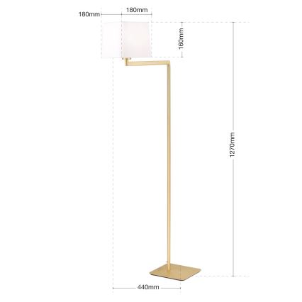 Stojacia lampa CARLTON 1xE27/40W/230V biela/zlatá
