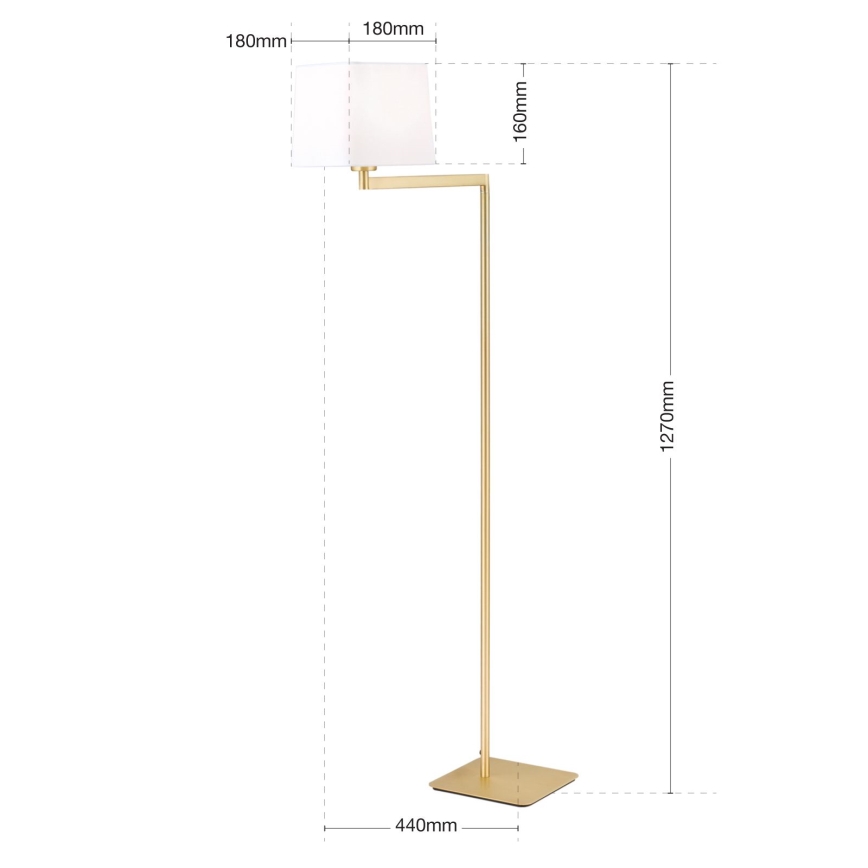Stojacia lampa CARLTON 1xE27/40W/230V biela/zlatá