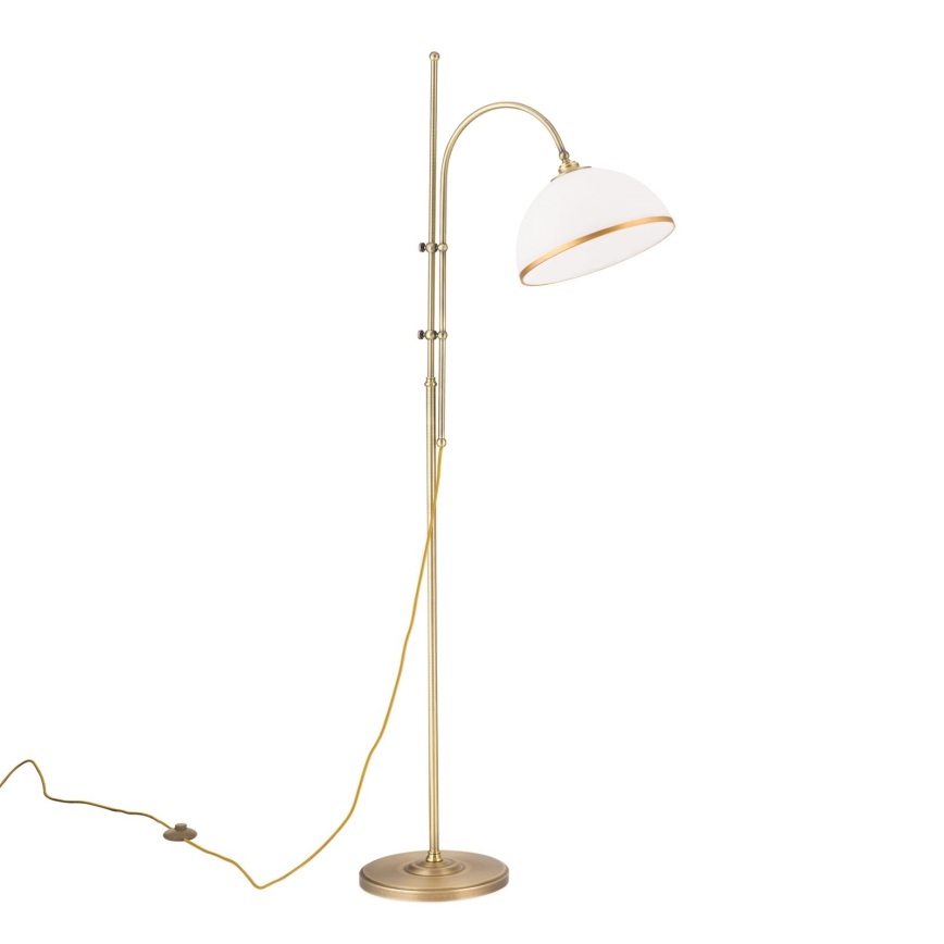 Stojacia lampa OLD LAMP 1xE27/40W/230V biela/mosadz