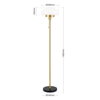 Stojacia lampa SPARTA 1xE27/40W/230V zlatá/čierna
