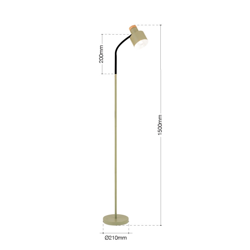 Stojacia lampa GILI 1xE27/40W/230V zelená