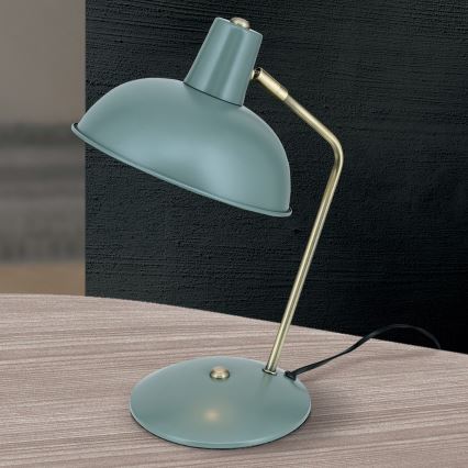 Stolová lampa FEDRA 1xE14/40W/230V mintová/mosadz