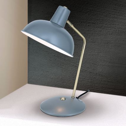 Stolná lampa FEDRA 1xE14/40W/230V sivá/mosadz