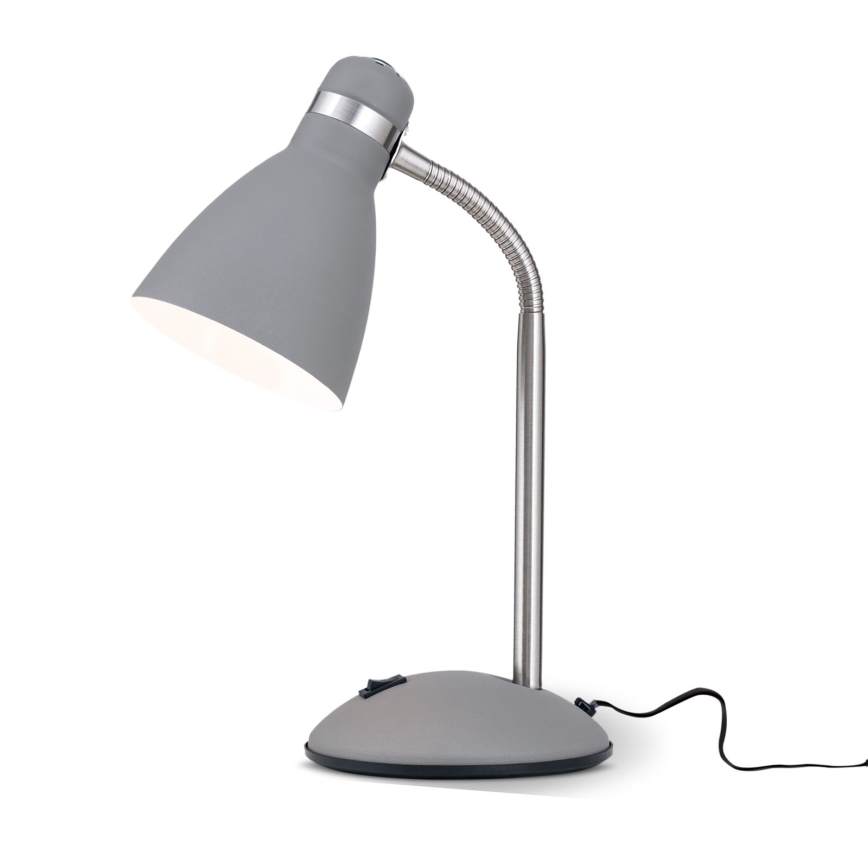 Stolná lampa SCHOOL 1xE27/40W/230V sivá/matný chróm