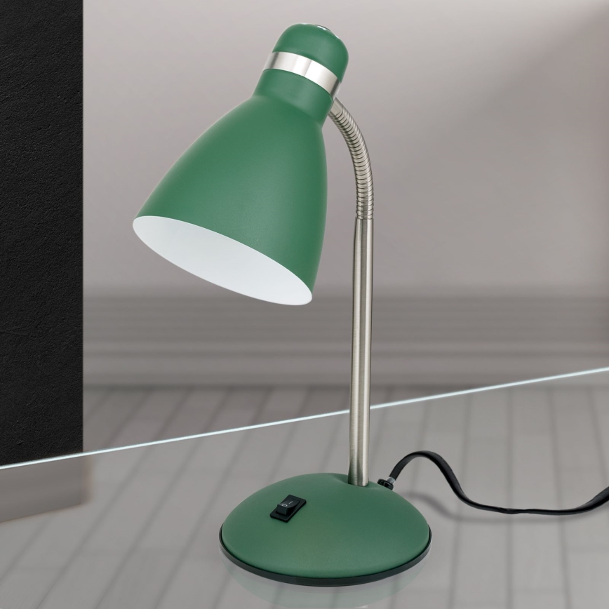 Stolná lampa SCHOOL 1xE27/40W/230V zelená/matný chróm