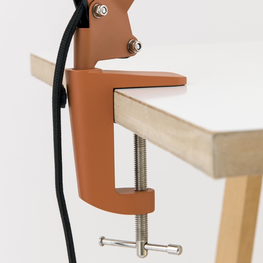 Stolná lampa s klipom GILI 1xE27/40W/230V tehlová