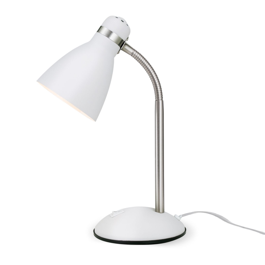 Stolová lampa SCHOOL 1xE27/40W/230V biela/matný chróm