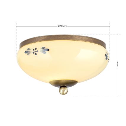 Stropné svietidlo LANDHAUS 1xE27/60W/230V pr. 21 cm bronz/béžová/modrá