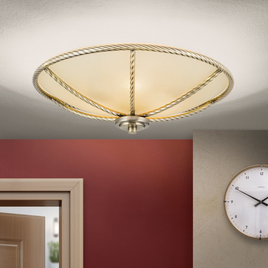 Stropné svietidlo MAURO 3xE27/60W/230V priemer 42 cm bronzové