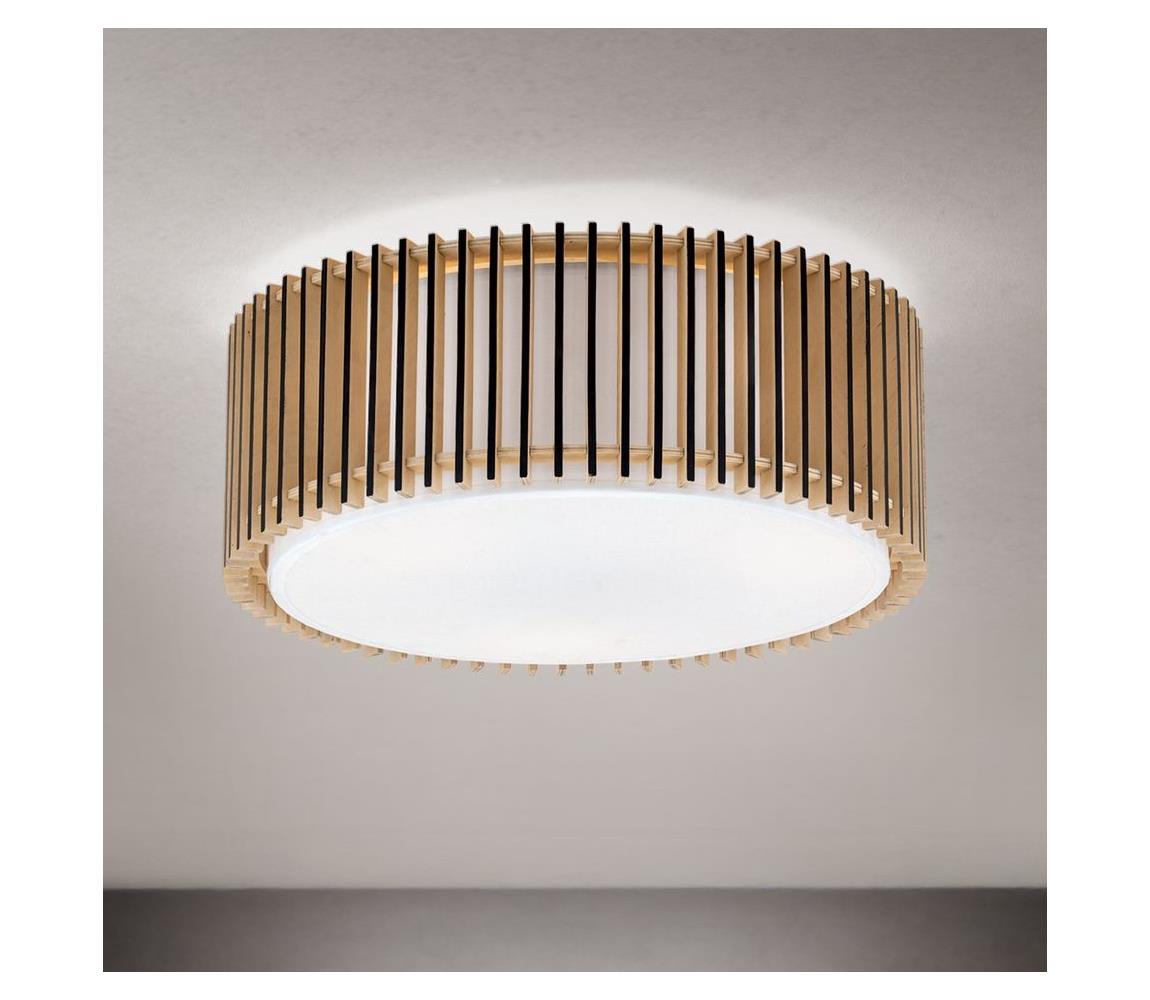 Orion - Stropné svietidlo TARTA 3xE27/40W/230V priemer 40 cm béžové DL 7-794/40 Holz/schwarz