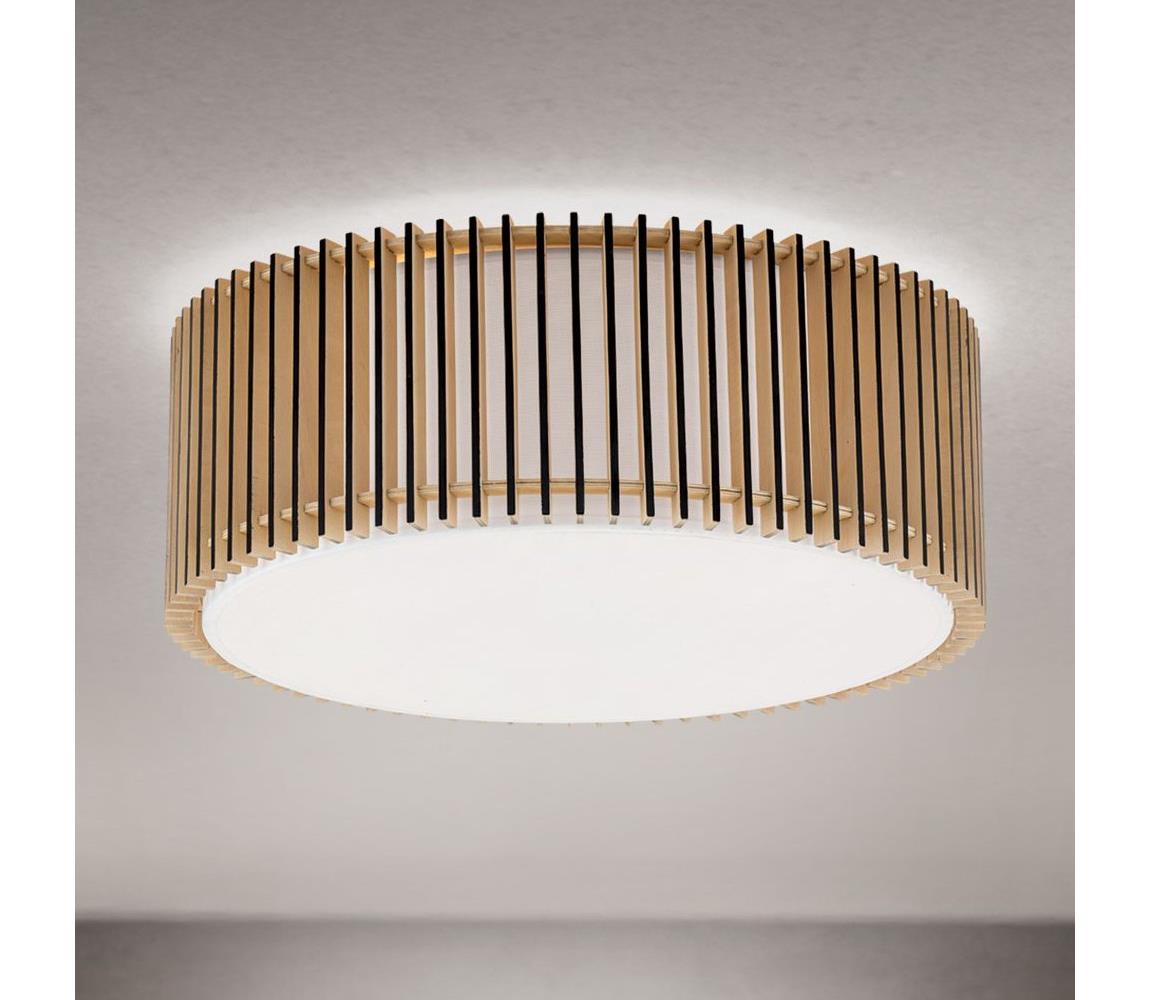 Orion - Stropné svietidlo TARTA 3xE27/40W/230V Ø 50 cm béžové DL 7-794/50 Holz/schwarz