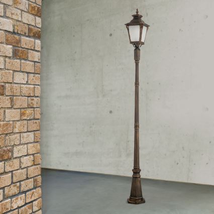 Vonkajšia lampa AIKO 1xE27/60W/230V 240 cm IP23 bronz/patina