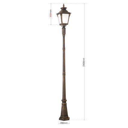 Vonkajšia lampa AIKO 1xE27/60W/230V 240 cm IP23 bronz/patina