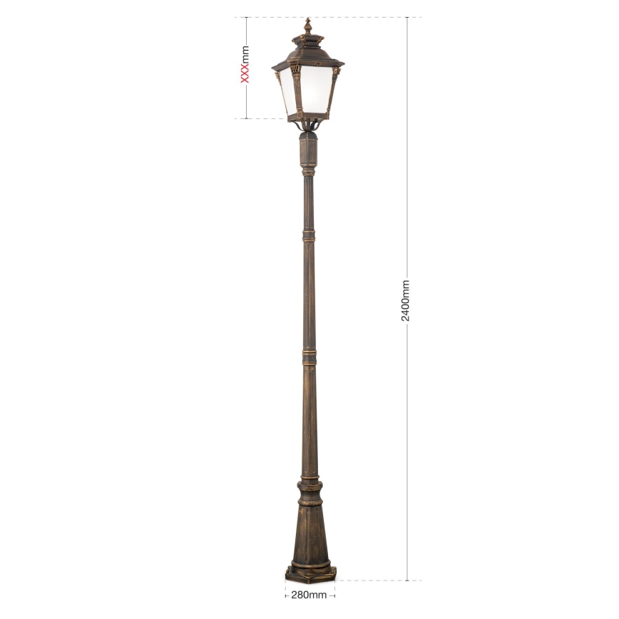 Vonkajšia lampa AIKO 1xE27/60W/230V 240 cm IP23 bronz/patina