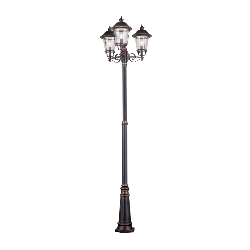 Vonkajšia lampa KENZO 3xE27/100W/230V IP44 bronz/patina