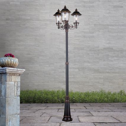 Vonkajšia lampa KENZO 3xE27/100W/230V IP44 bronz/patina