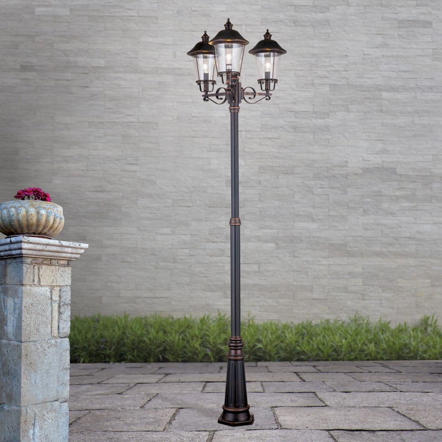 Vonkajšia lampa KENZO 3xE27/100W/230V IP44 bronz/patina