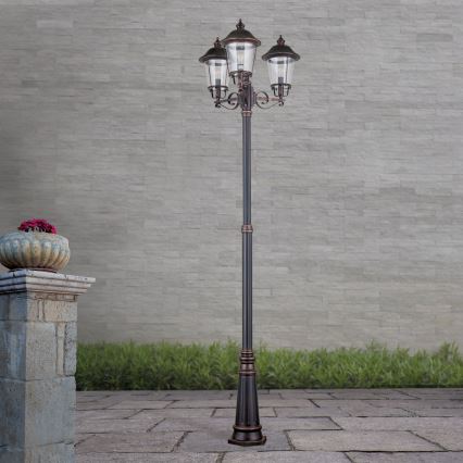 Vonkajšia lampa KENZO 3xE27/100W/230V IP44 bronz/patina