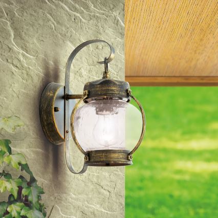 Vonkajšie nástenné svietidlo TAVERNA 1xE27/60W/230V IP23 bronz/patina