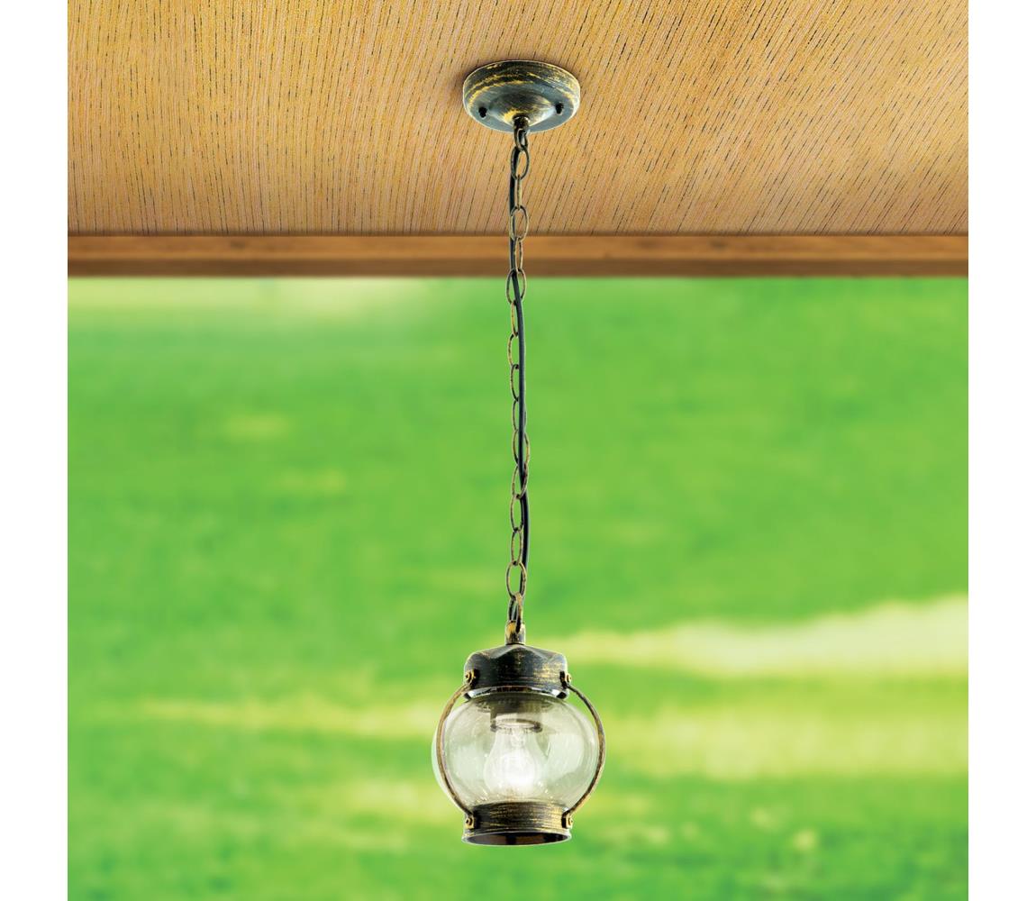 Orion - Vonkajšie závesné svietidlo TAVERNA 1xE27/60W/230V IP23 bronz/patina AL 11-1166 schwarz-gold