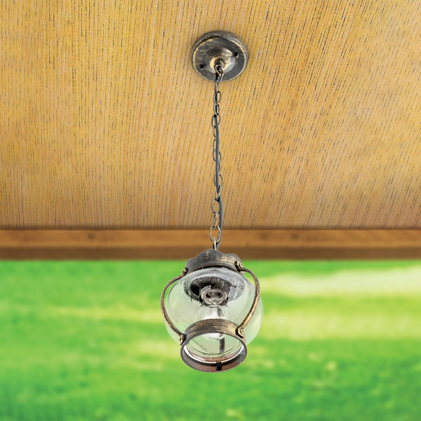 Vonkajšie závesné svietidlo TAVERNA 1xE27/60W/230V IP23 bronz/patina