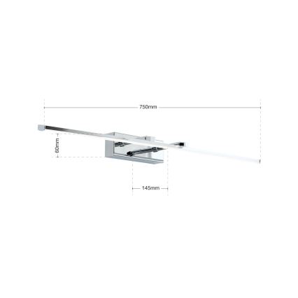 LED Obrazové svietidlo PUBLIO LED/15W/230V 75 cm lesklý chróm