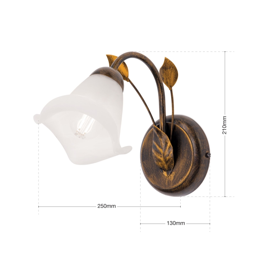 Nástenná lampa SISI 1xE14/40W/230V bronz/patina