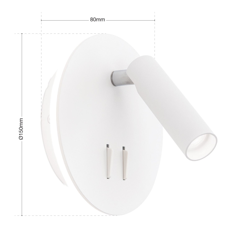 LED Nástenné bodové svietidlo LENNY LED/6W/230V + LED/3W biela