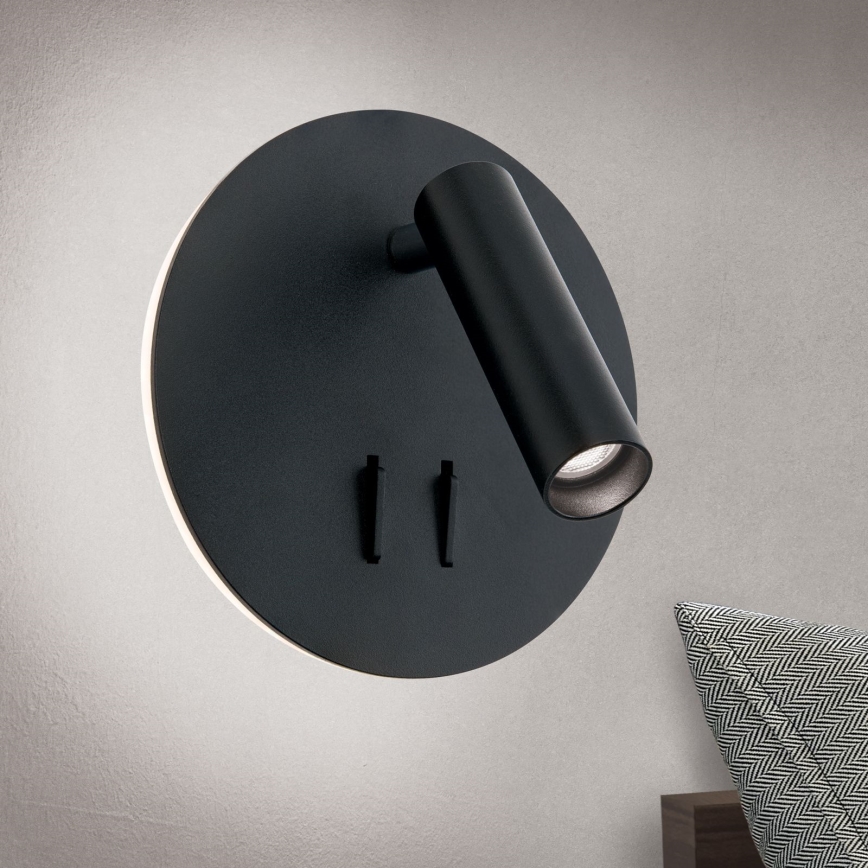 LED Nástenné bodové svietidlo LENNY LED/6W/230V + LED/3W čierna