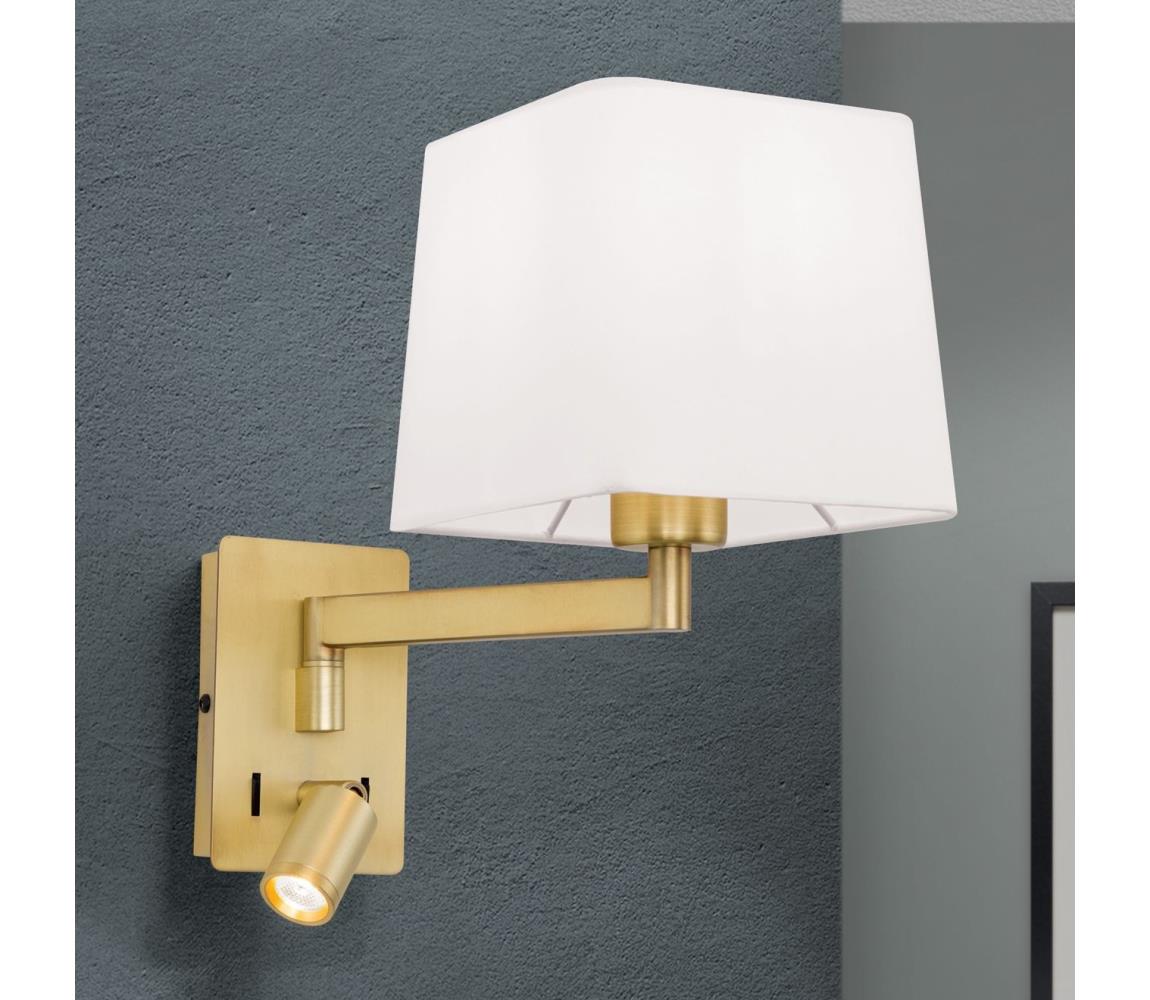 Orion Orion WA 2-1469/1- LED Nástenná lampa CARLTON 1xE27/40W/230V + LED/3W biela/zlatá 