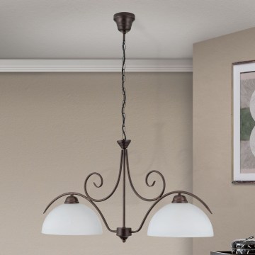 Orion - Závesný luster na reťazi RULA 2xE27/40W/230V biela/bronz