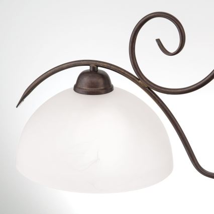 Závesný luster na reťazi RULA 2xE27/40W/230V biela/bronz