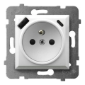Ospel - Domová zásuvka bez rámčeka 230V + 1xUSB-A + 1xUSB-C ARIA biela
