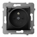 Ospel - Domová zásuvka bez rámika 230V + 1xUSB-A + 1xUSB-C ARIA čierna